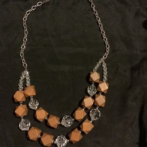 Traci Lynn Two Strand Wooden Necklace